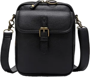 Crossbody Leather Bag, Satchel Purse Leather Cross Body Bag for Women With Multiple Compartments Card Slots