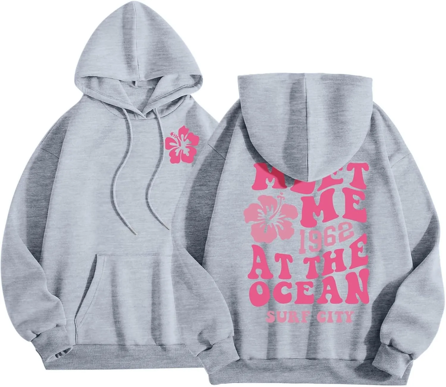Cute 2 Piece Outfits for Women Teen Girls Preppy Puff Casual Hoodies Pockets Drawstring Pullover Oversized Sweatpants