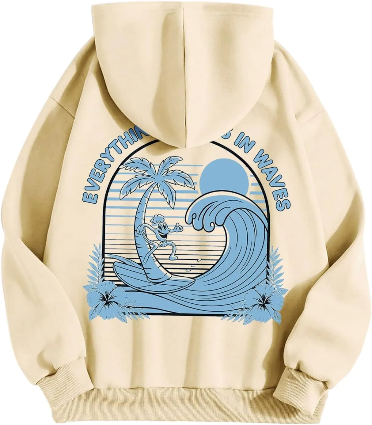 Cute 2 Piece Outfits Women, Teen Girls Preppy Puff Pullover Hoodies Pocket Drawstring Oversized Sweatpant Outfit Sets
