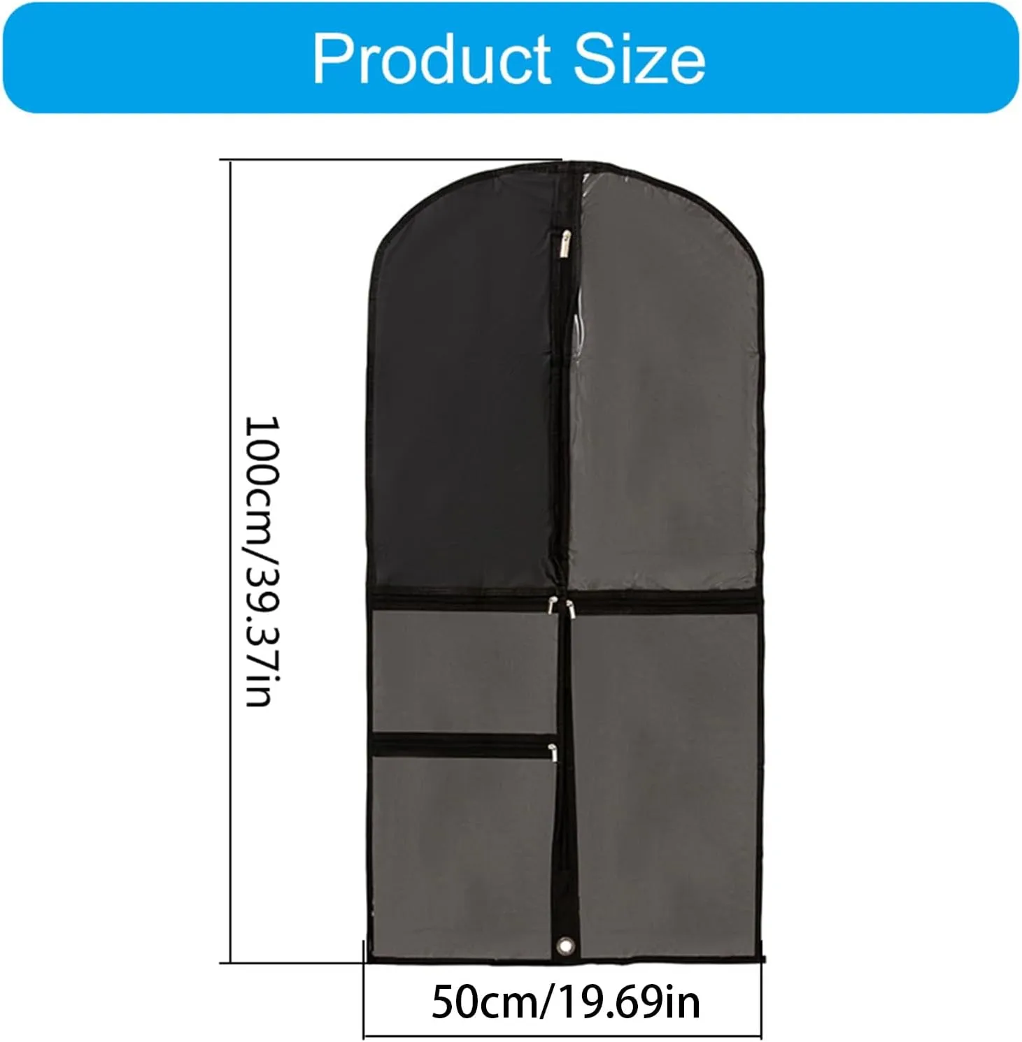 Dancewear Organizers Sleeve Portable Children Dance Costume Garment Bag with 5 Pockets Stylish Clothing Hanging