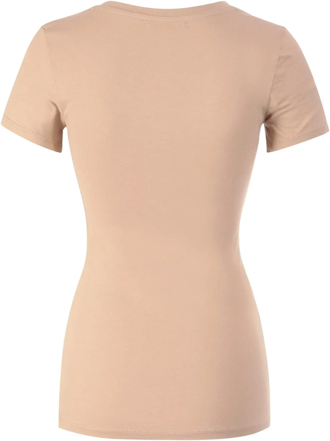 Design by Olivia Women's Basic Solid Multi Colors Fitted Short Sleeve T-Shirt [S-3XL]