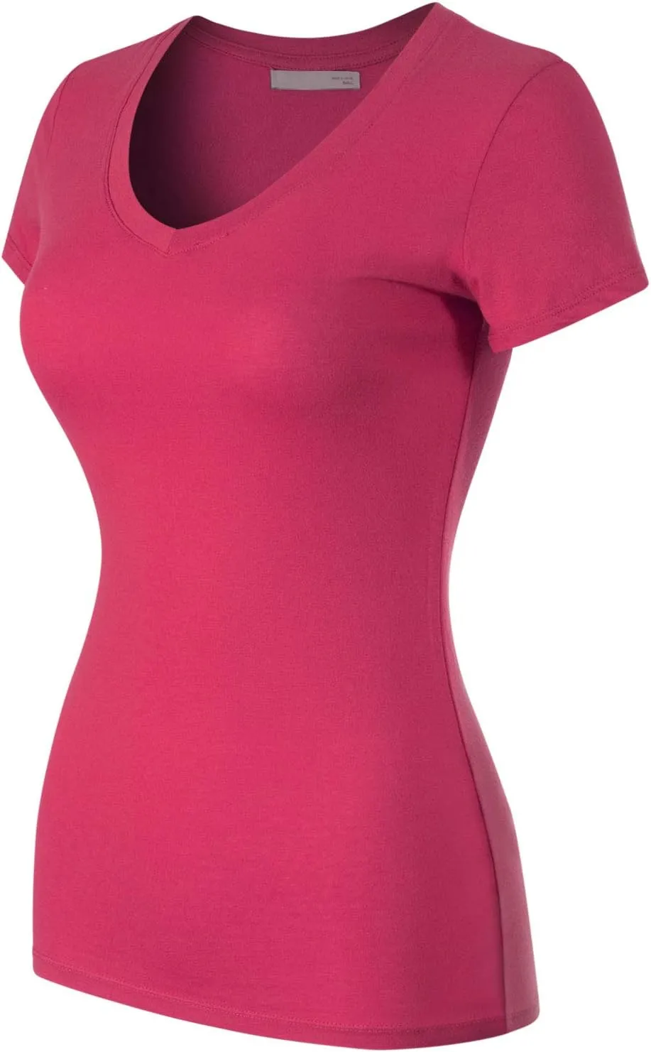 Design by Olivia Women's Basic Solid Multi Colors Fitted Short Sleeve T-Shirt [S-3XL]