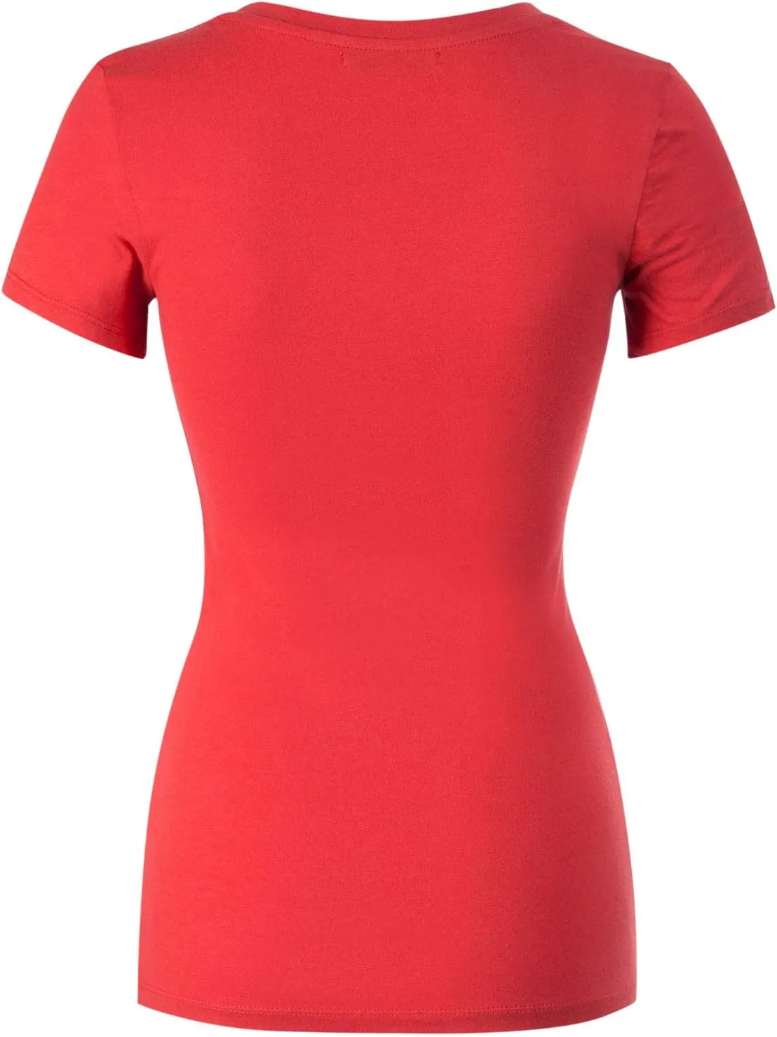 Design by Olivia Women's Basic Solid Multi Colors Fitted Short Sleeve T-Shirt [S-3XL]