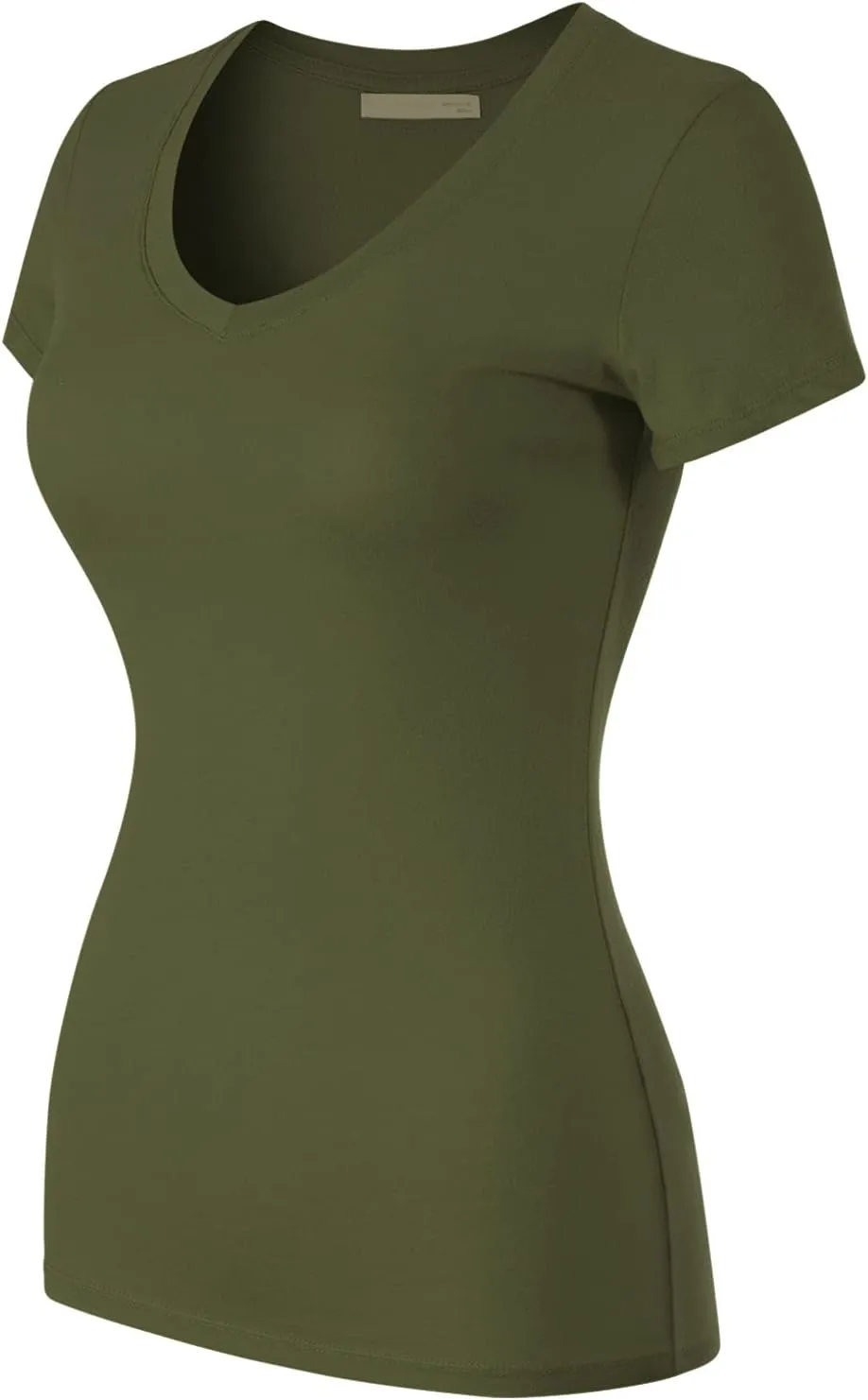 Design by Olivia Women's Basic Solid Multi Colors Fitted Short Sleeve T-Shirt [S-3XL]