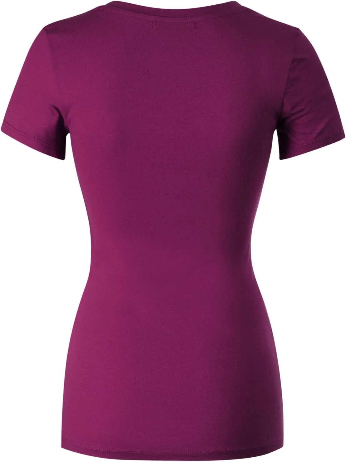 Design by Olivia Women's Basic Solid Multi Colors Fitted Short Sleeve T-Shirt [S-3XL]