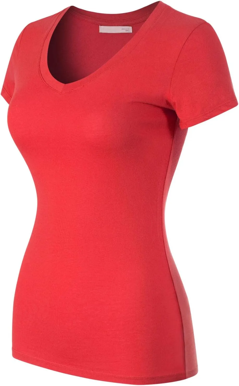 Design by Olivia Women's Basic Solid Multi Colors Fitted Short Sleeve T-Shirt [S-3XL]