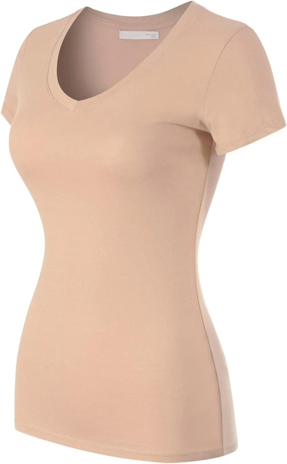 Design by Olivia Women's Basic Solid Multi Colors Fitted Short Sleeve T-Shirt [S-3XL]