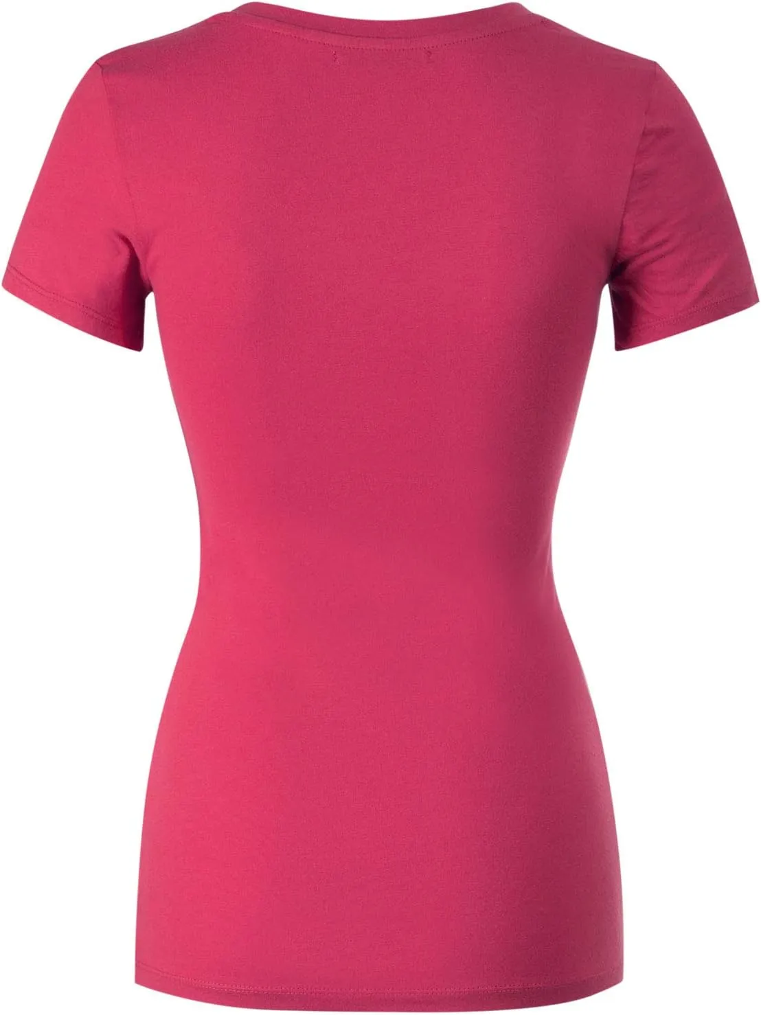 Design by Olivia Women's Basic Solid Multi Colors Fitted Short Sleeve T-Shirt [S-3XL]