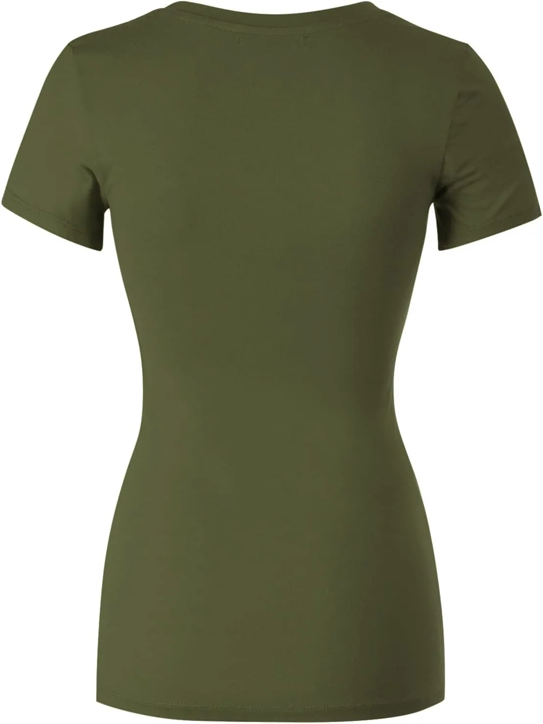 Design by Olivia Women's Basic Solid Multi Colors Fitted Short Sleeve T-Shirt [S-3XL]