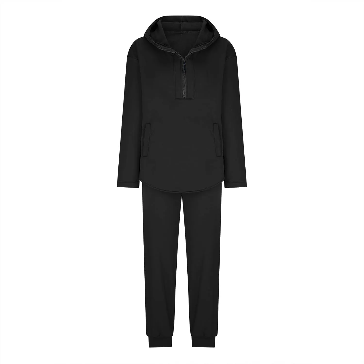 DOLKFU Womens 2 Piece Outfits Half Zip Oversized Pullover Sweatsuit with Pockets High Waist Sweatpants Tacksuit