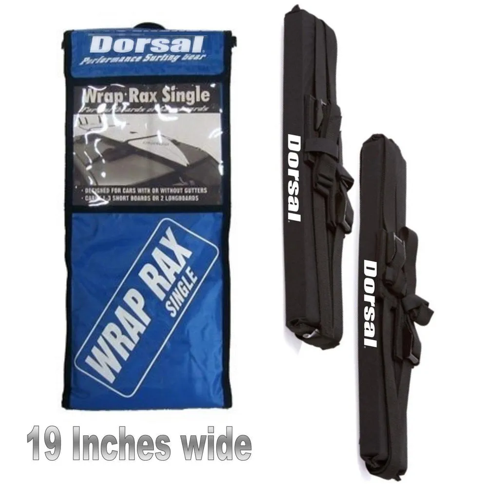 DORSAL Universal Surfboard Car Roof Wrap Rack Padded System (Holds Up to 3 Boards) Fits Any Car, Neoprene Buckle Covers Prevent Damage - Pack of 2