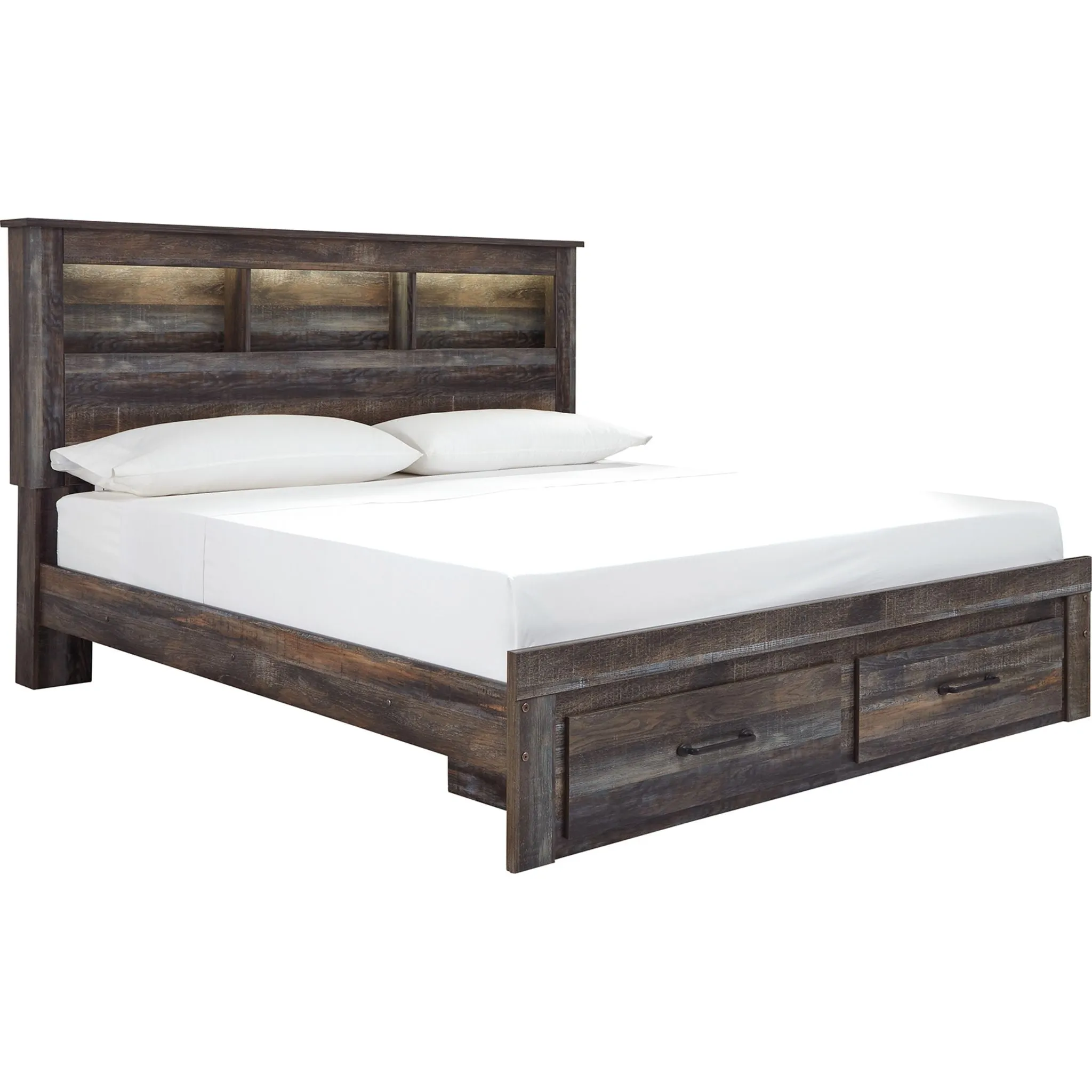 Drystan Bookcase Bed with Footboard Storage - Multi