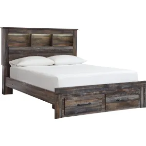 Drystan Bookcase Bed with Footboard Storage - Multi