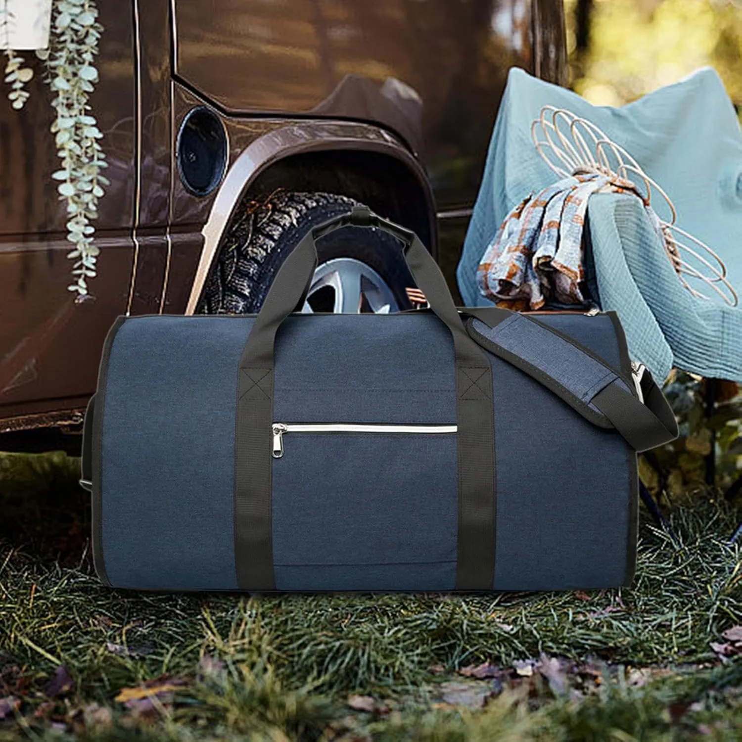 Duffel Bag for Garments with Carrying Strap for Travel And Business, Blue