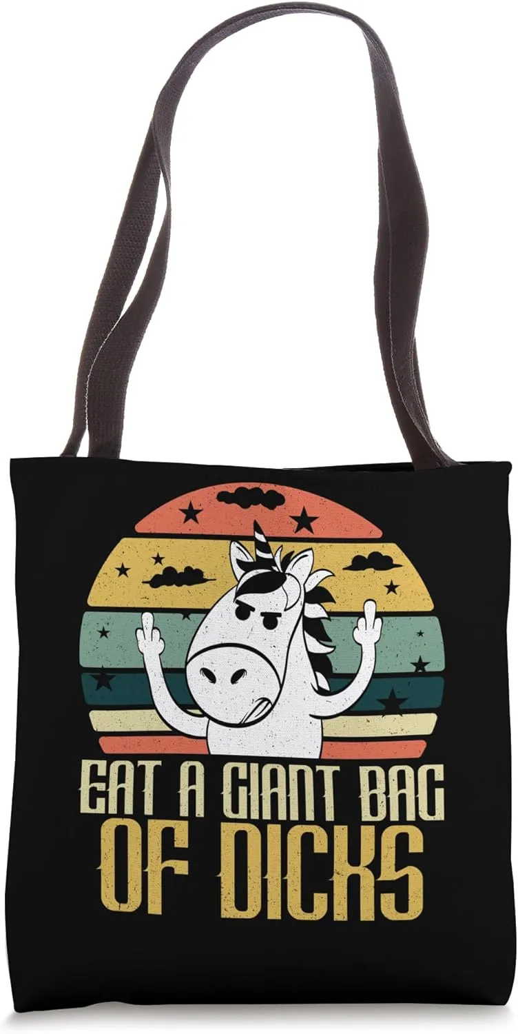 Eat A Giant Bag Of Dicks Funny Unicorn Apparel Item Tote Bag