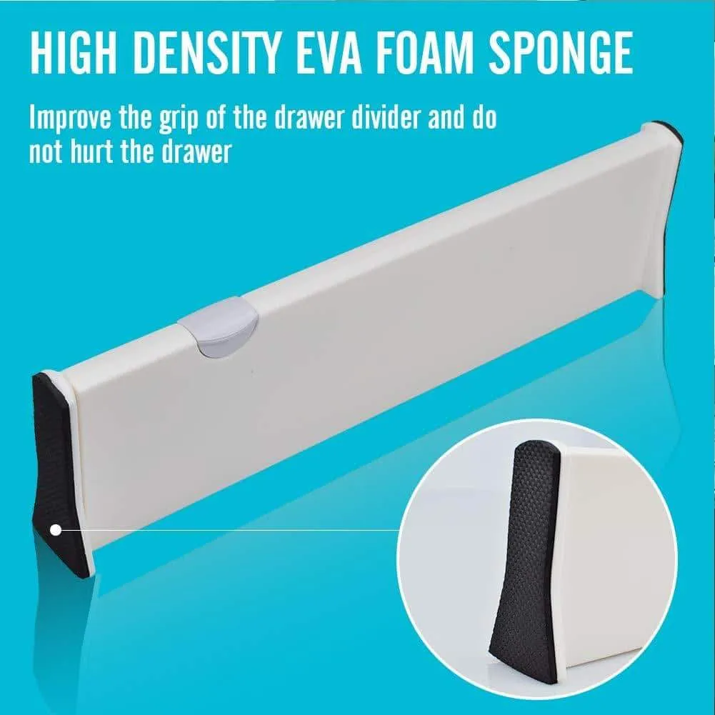 EC VISION Expandable Dresser Drawer Divider, 2 Pack Dresser Drawer Dividers Good Grips Kitchen Drawer Organizers - for Bedroom, Bathroom, Closet, Baby Drawer, Desk, Kitchen Storage(Large(14.7"-21"))