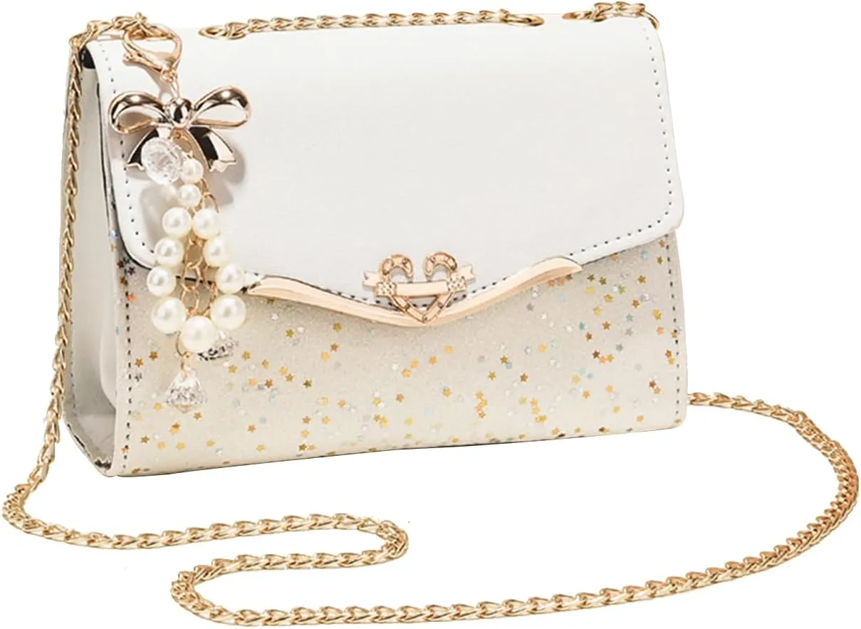 Elegant Shoulder Bag for Women - PU Leather Handbag with Sequin Crossbody & Messenger Bag Styles