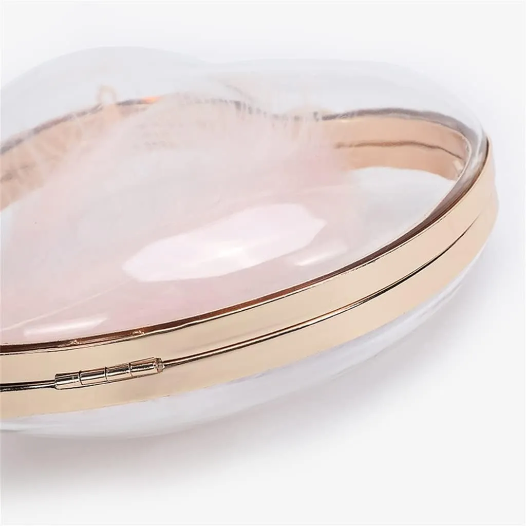 European and American Acrylic Transparent Hand Mini Heart Dinner Bag Evening Wear