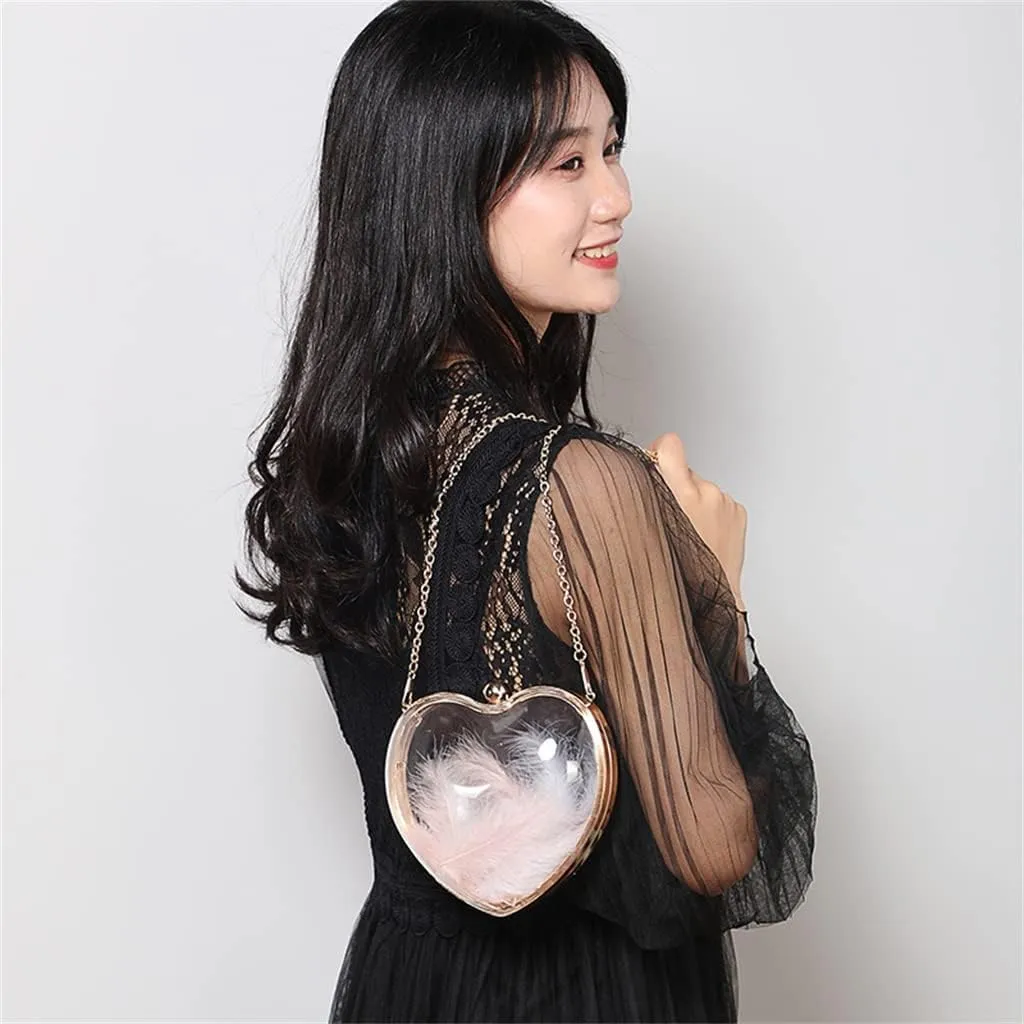 European and American Acrylic Transparent Hand Mini Heart Dinner Bag Evening Wear