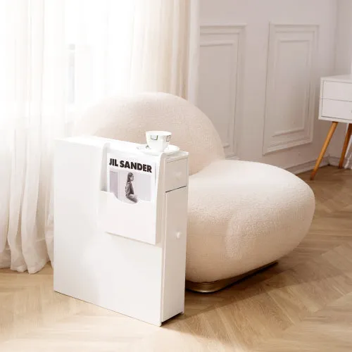 Facilehome Bathroom Storage Cabinet Side Cabinet Space Saving Cabinet,White