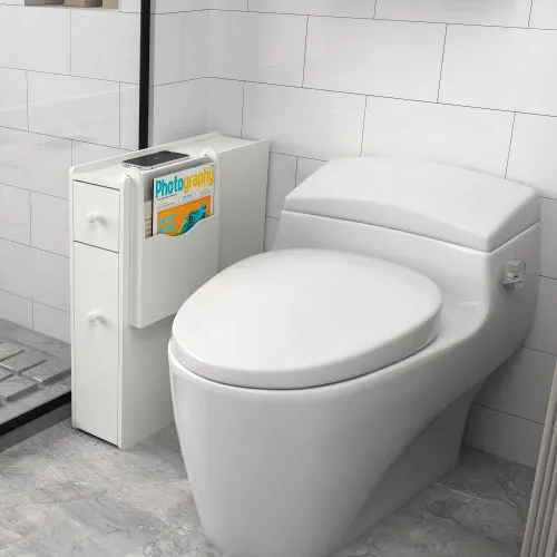 Facilehome Bathroom Storage Cabinet Side Cabinet Space Saving Cabinet,White