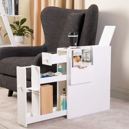 Facilehome Bathroom Storage Cabinet Side Cabinet Space Saving Cabinet,White
