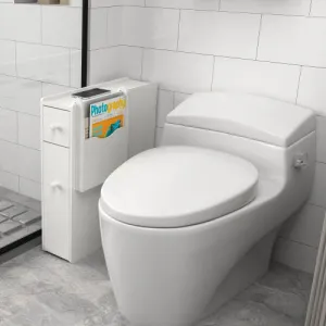 Facilehome Bathroom Storage Cabinet Side Cabinet Space Saving Cabinet,White
