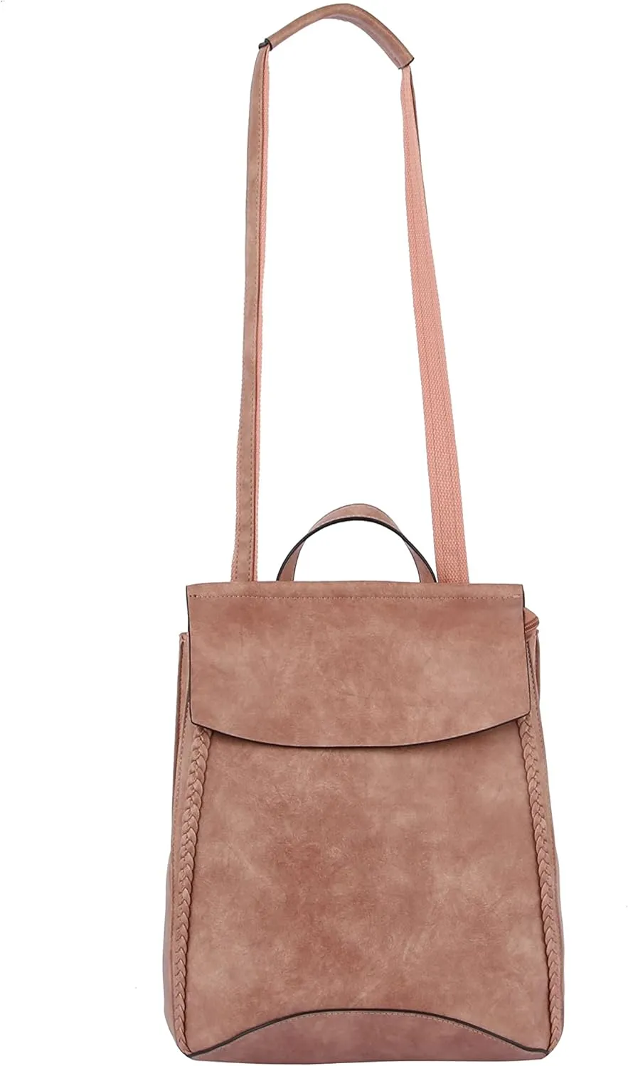 Fashion Convertible backpack Vegan Leather Travel Handbag Daily Shoulder Bag Multi Styles Colors (Stone_Braided)