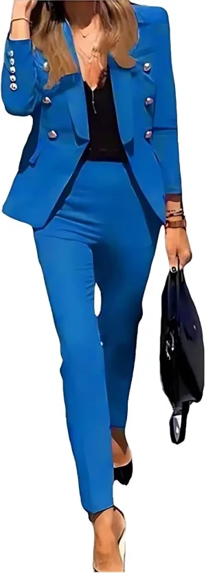 Fashion Womens Pantsuit Dressy 2 Piece Set Office Business Attire Work Wear Interview Outfit