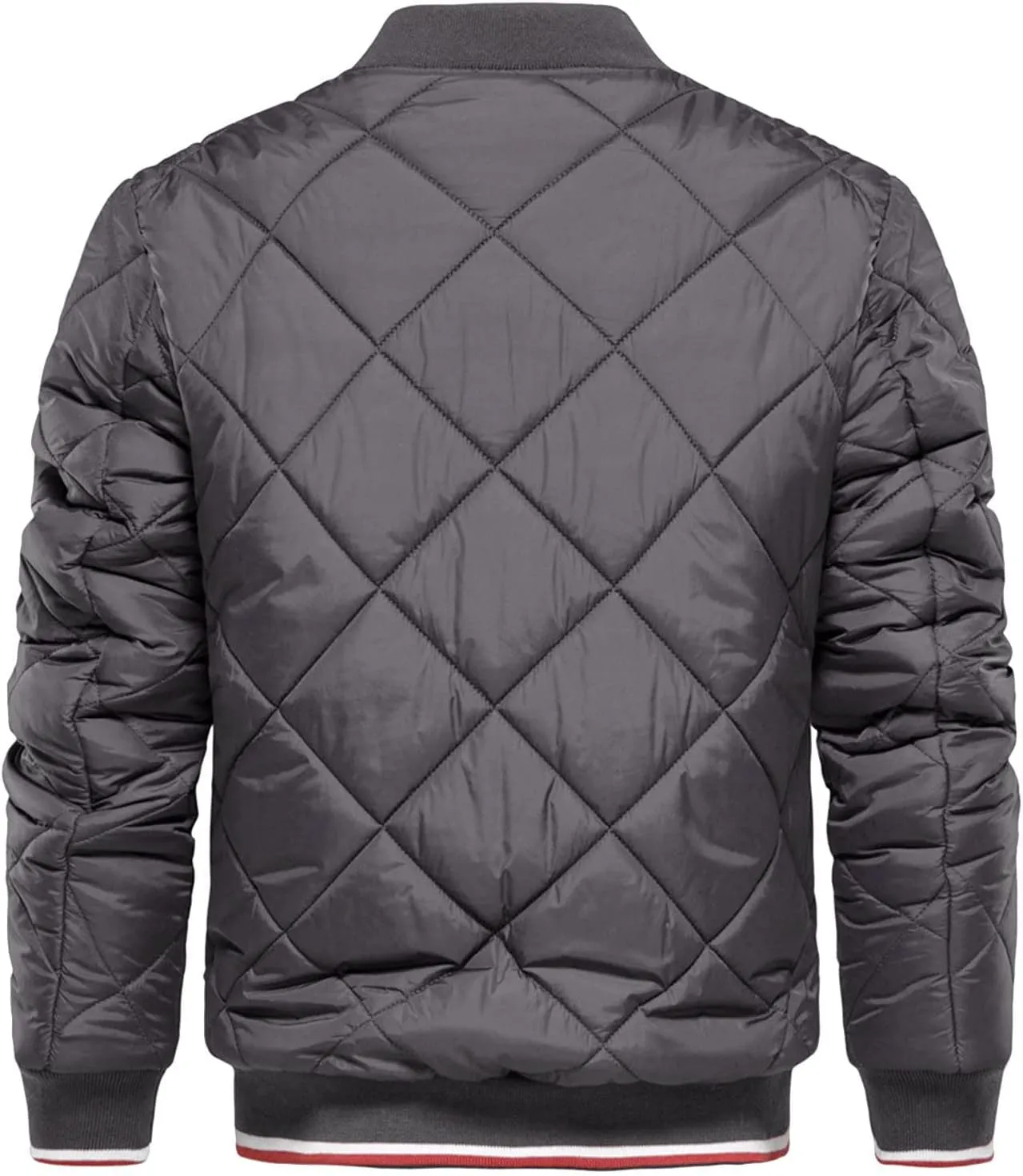 Febecool Winter Men's Stand Collar Cotton Jacket Solid Casual Cotton Jacket Zipper Cotton Jacket Men