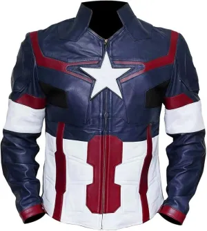 FIT WEAR Captian Faux Leather America Super Hero Jacket Movie Design Replica