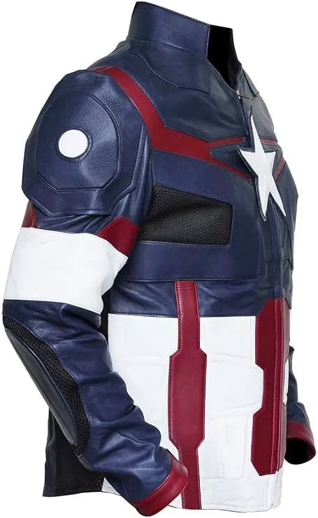 FIT WEAR Captian Faux Leather America Super Hero Jacket Movie Design Replica