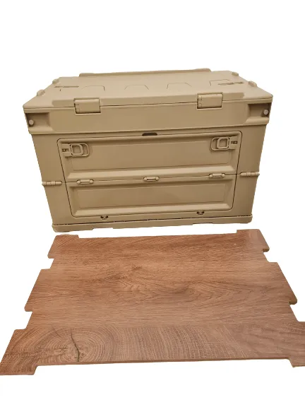 Foldable Box with Wooden Top Table Board 50L Capacity