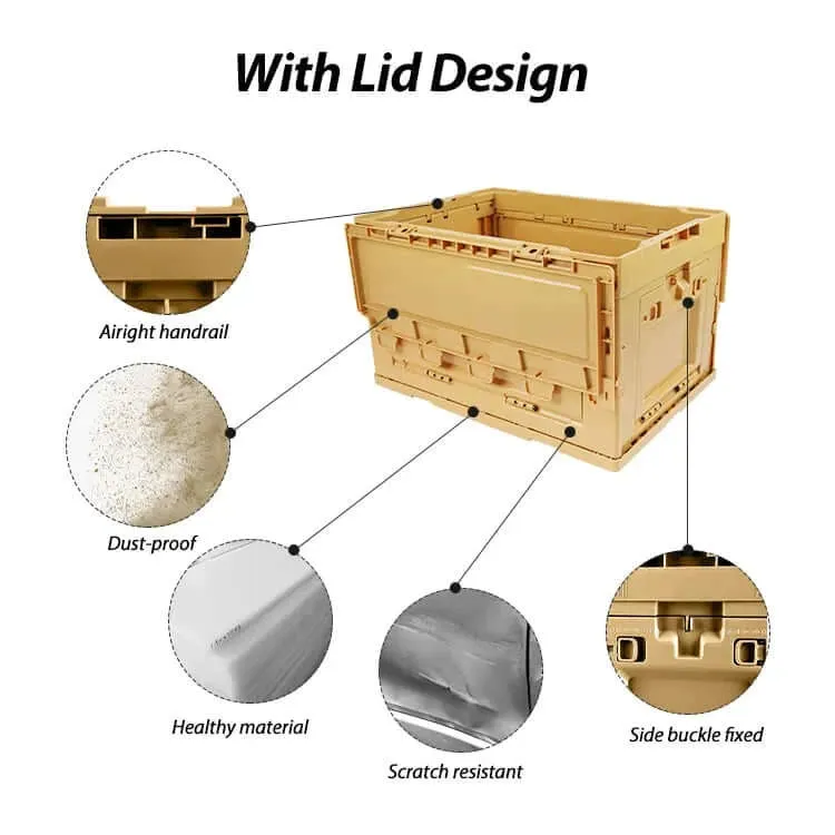 Foldable Box with Wooden Top Table Board 50L Capacity