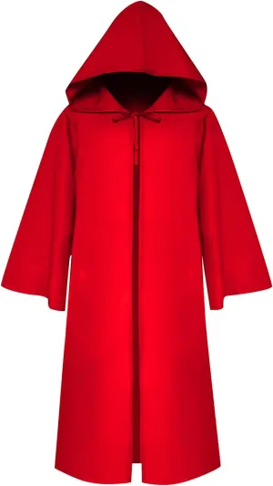 FRMUIC Renaissance Medieval Cloak Unisex Tunic Hooded Robe Halloween Cosplay Costume Cosplay Capes Witch Monk Priest Robe