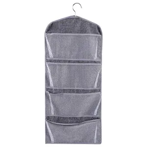 FTVOGUE Dual-Sided Multi-Pocket Hanging Closet Organizer Bra Underwear Stocking Sock Storage Bag Home Organizer with Hanger(01)