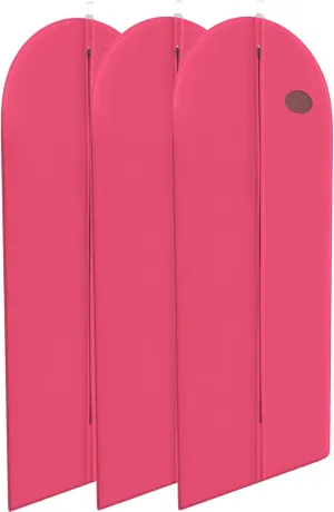 Fuchsia Dress and Gown Garment Travel Bags 3 Pack - 54" x 24" - Hanging Window