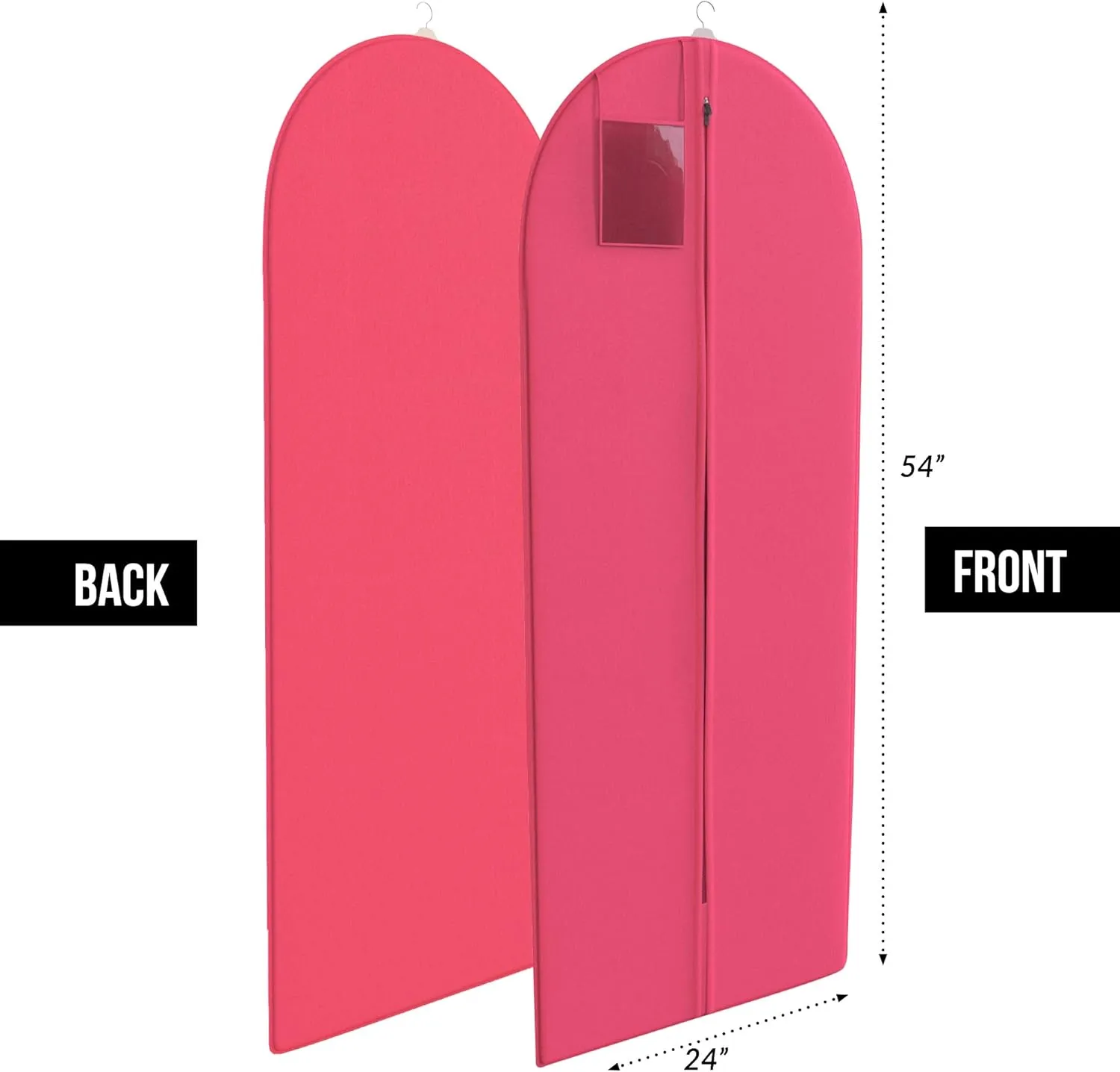 Fuchsia Dress and Gown Garment Travel Bags 3 Pack - 54" x 24" - Hanging Window
