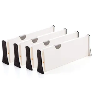 GADENT Adjustable Expandable Drawer Dividers Best for Kitchen Clothes Dresser Bathroom Bedroom Desk Baby Drawer Beige Color