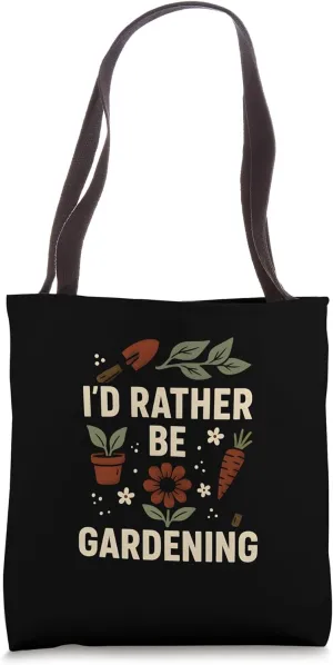 Gardening I'd Rather Be Vintage Womens Wildflower Tote Bag