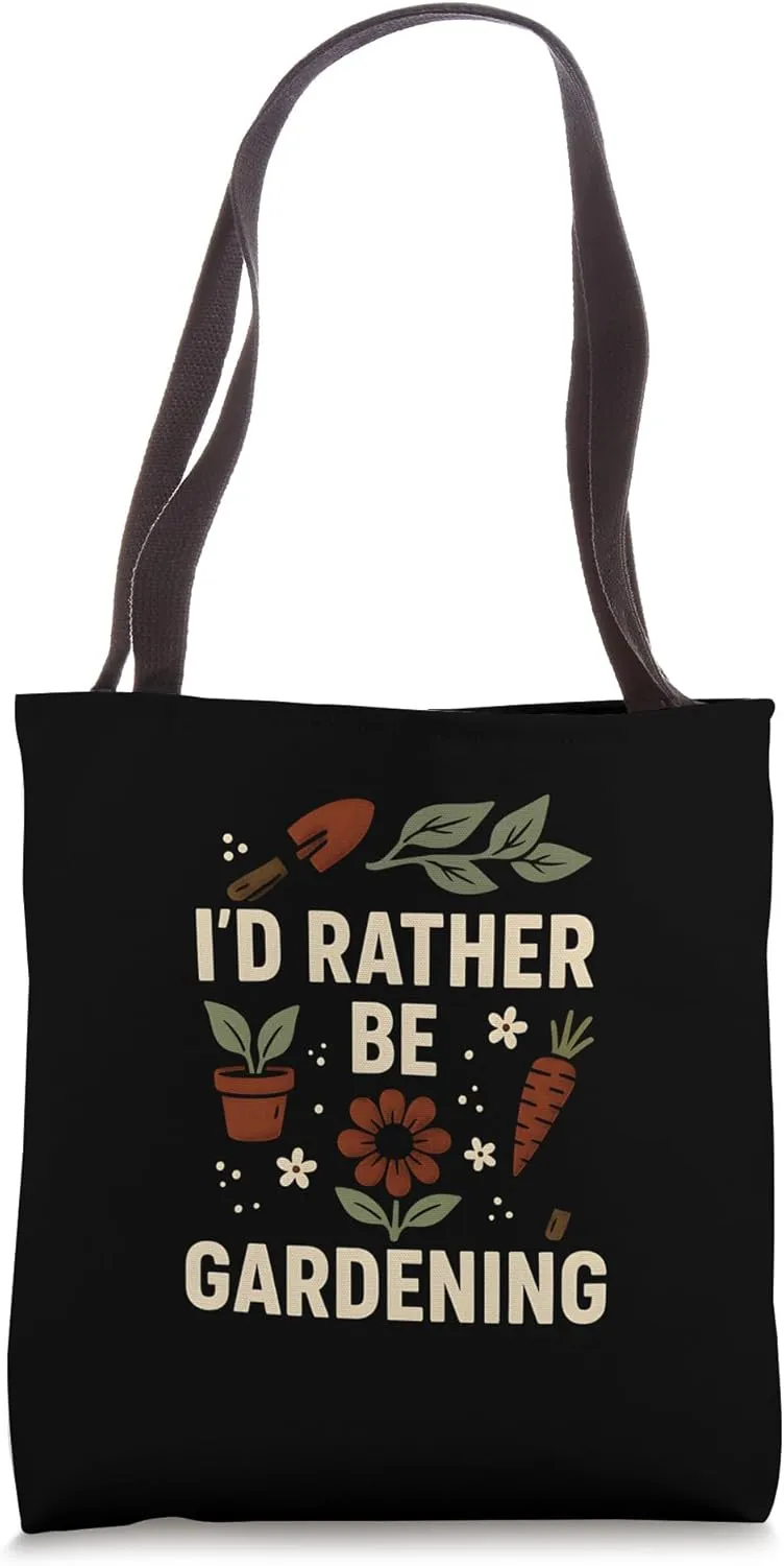Gardening I'd Rather Be Vintage Womens Wildflower Tote Bag