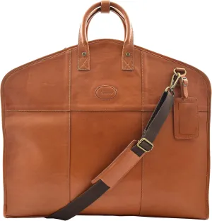 Genuine Leather Suit Carrier Bag Suiter Case Garment Cover Travel Lockheed Tan, Tan, L, Travel Garment Bag