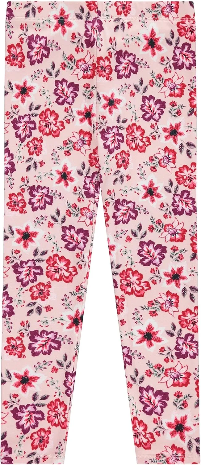 Girls' 4-Pack Fleece Lined Leggings: Whimsical Wonderland of Styles in Sizes 4-16! Unicorns, Flowers & Hearts Galore!