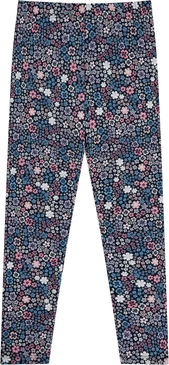 Girls' 4-Pack Fleece Lined Leggings: Whimsical Wonderland of Styles in Sizes 4-16! Unicorns, Flowers & Hearts Galore!