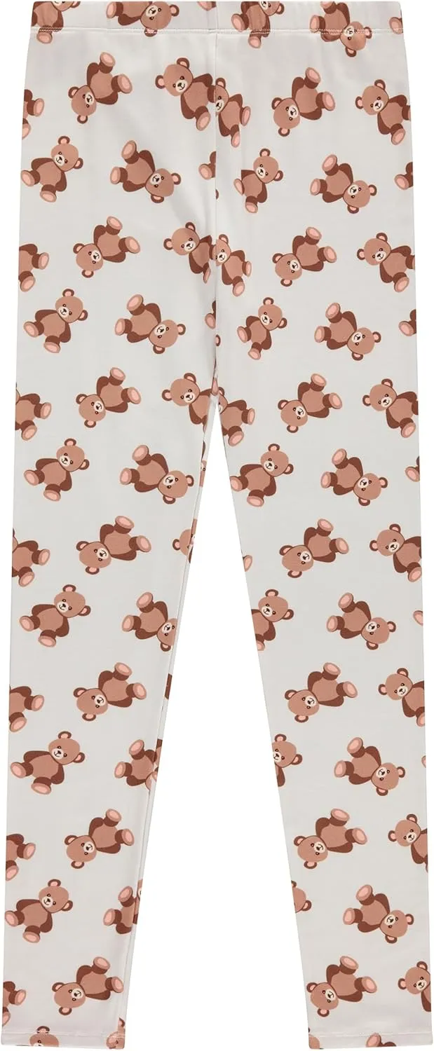 Girls' 4-Pack Fleece Lined Leggings: Whimsical Wonderland of Styles in Sizes 4-16! Unicorns, Flowers & Hearts Galore!