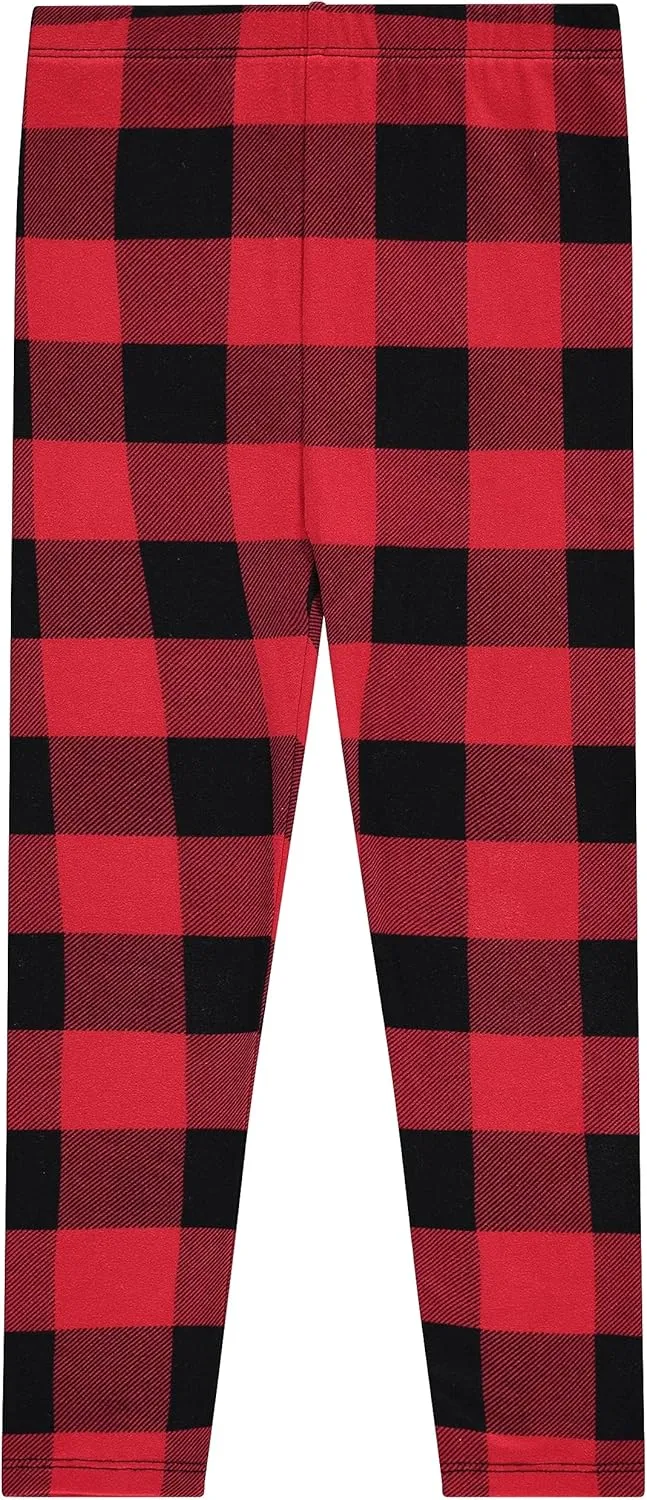 Girls' 4-Pack Fleece Lined Leggings: Whimsical Wonderland of Styles in Sizes 4-16! Unicorns, Flowers & Hearts Galore!