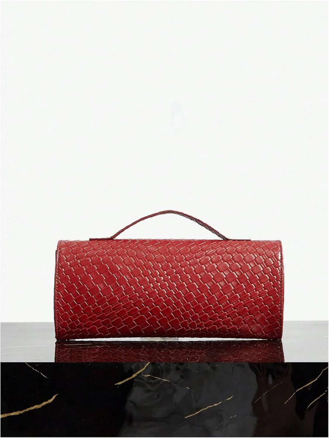 GORGLITTER Women's Woven Clutch Purses Leather Evening Bags Satchel Handbag Formal Cocktail Party Purses