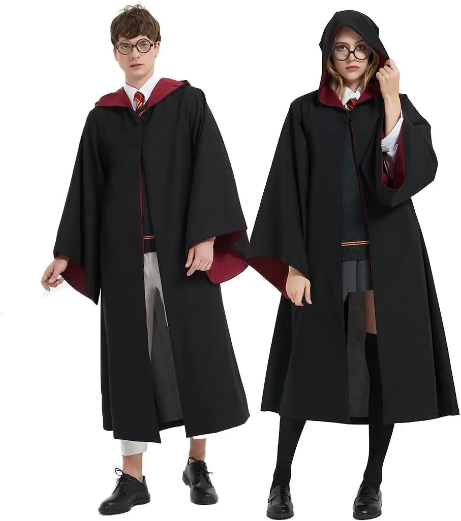 Guturris Teens Magical Robe Four Styles Magic Cloak Witch Magical Hooded Cape Men and Women School Cosplay Outfit
