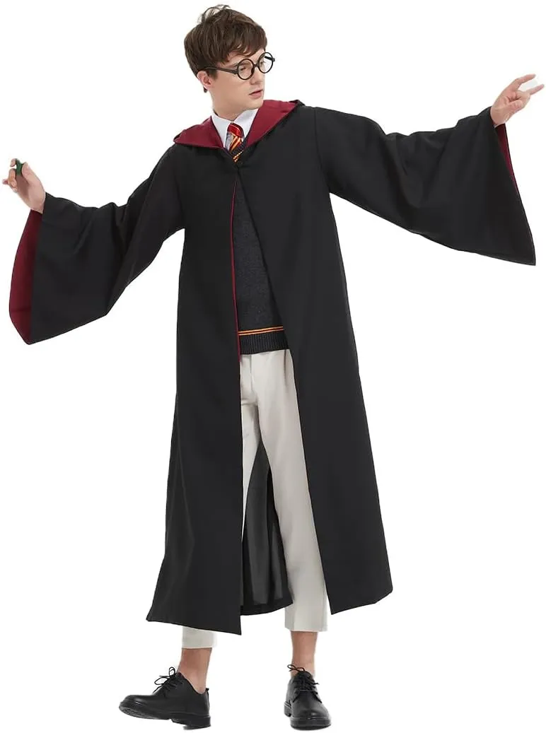 Guturris Teens Magical Robe Four Styles Magic Cloak Witch Magical Hooded Cape Men and Women School Cosplay Outfit