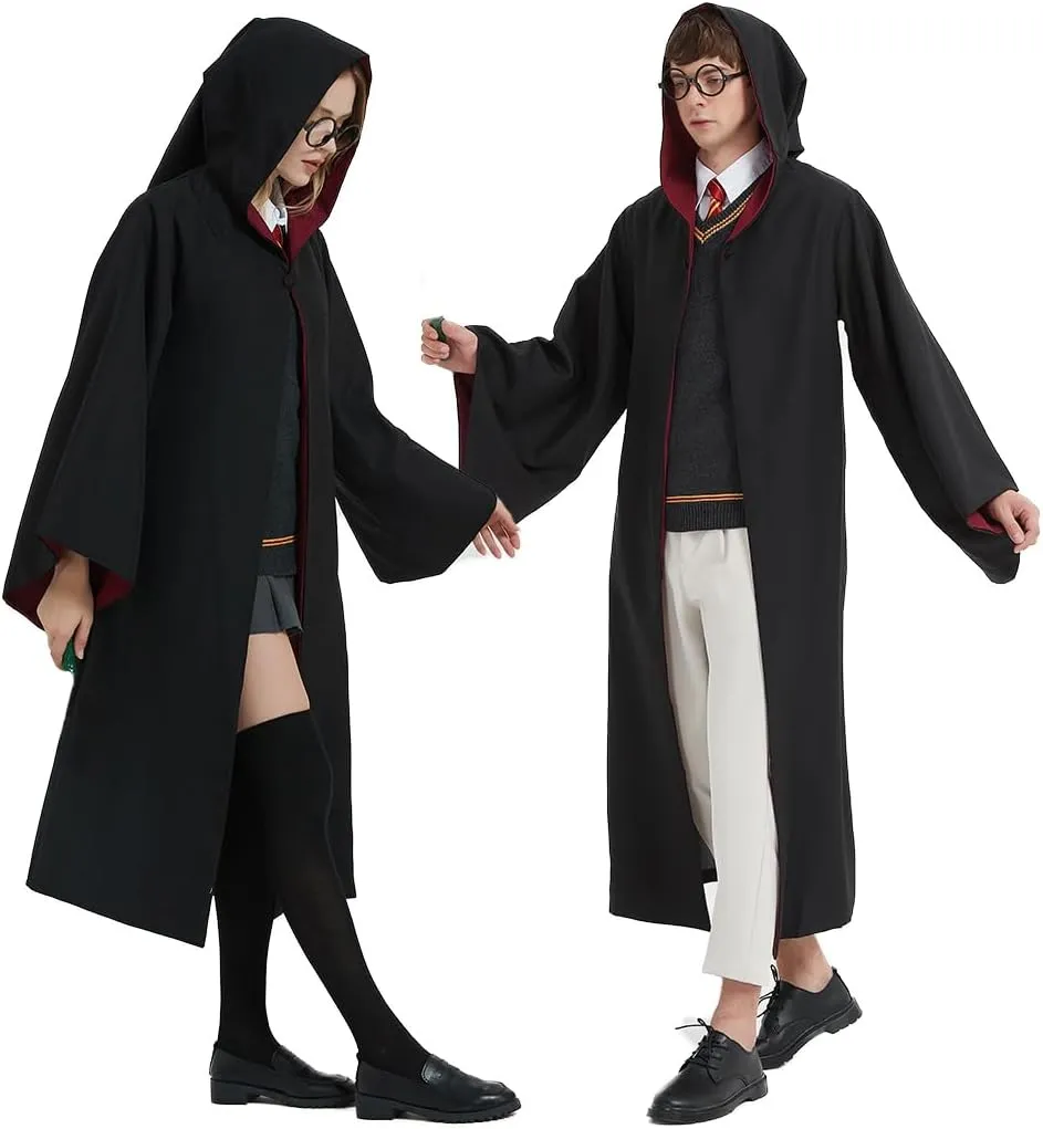 Guturris Teens Magical Robe Four Styles Magic Cloak Witch Magical Hooded Cape Men and Women School Cosplay Outfit